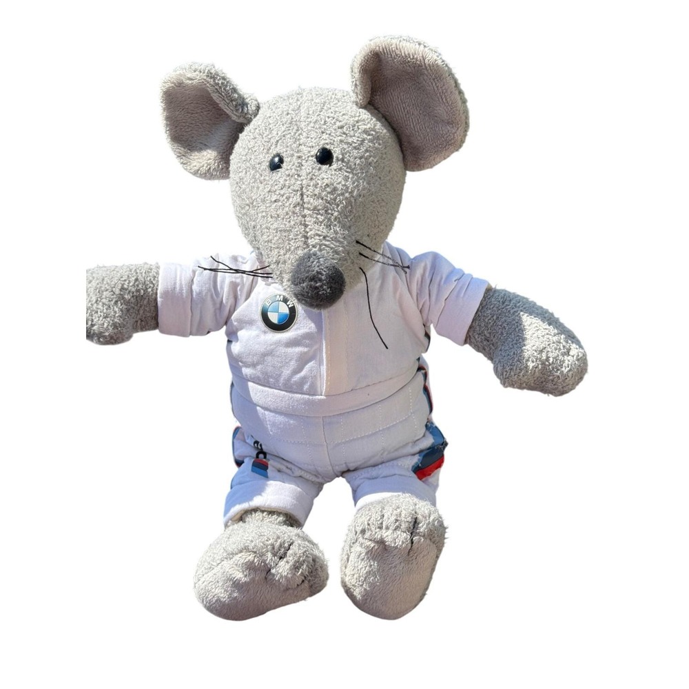 BMW Motorsport Racing Mouse Plush White Suit M Power Gray 12" Collectible Toy